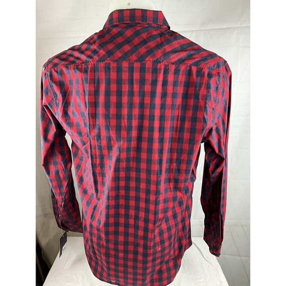 Mens NWT Dickies Button Down LS Shirt BIG TALL Classic Fit Fit Red Black 4XL - Picture 4 of 4